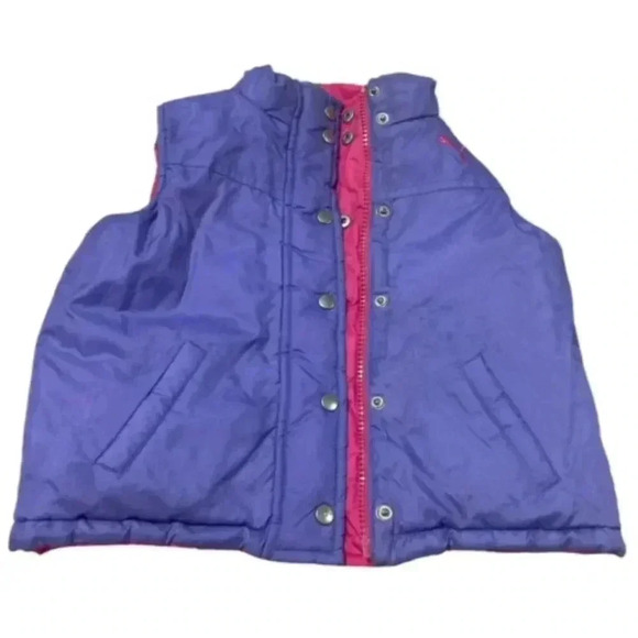 Puma Girls Purple/Hot Pink Reversible Puffer Down Vest Size 3T - Picture 3 of 6